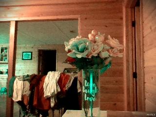 my pretty vase with fake flowers
