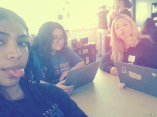 two silly girls and one noncholant girl