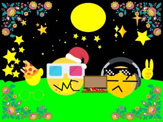 eating pizza on outside night at 3:00am lol