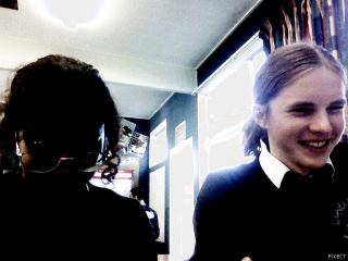 evil demon next to happy white guy evil demon next to happy white guy