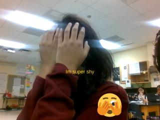 Dont mind my friend she's super shy gng "I'm not shy she just schitzo"