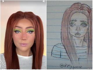 I found this girl on YouTube and I decided to draw her and this is how it came out